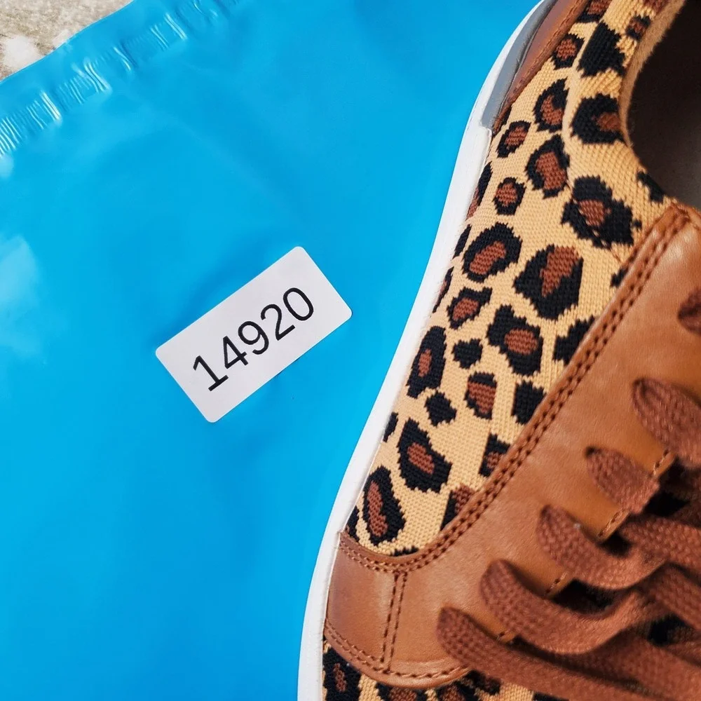 Rockport Works Parissa Womens Work Shoes Sz 7.5 W Brown Leopard Print Steel Toe